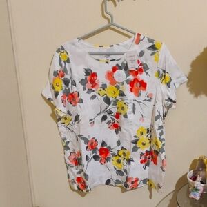NWT CROFT & BARROW FLORAL WOMEN'S TOP SIZE XXL